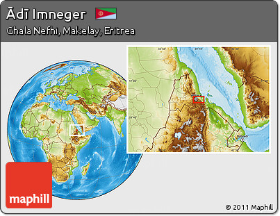 Physical Location Map of Ādī Imneger