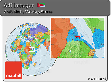 Political Location Map of Ādī Imneger