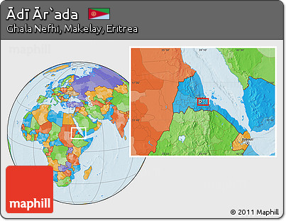 Political Location Map of Ādī Ār`ada