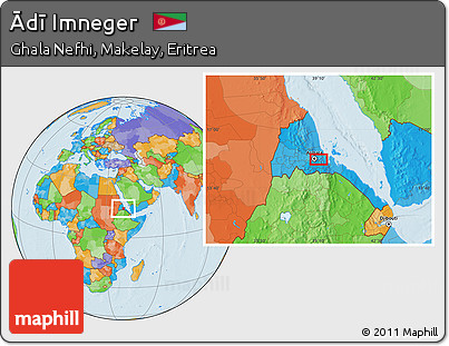 Political Location Map of Ādī Imneger