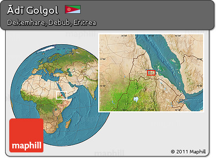 Satellite Location Map of Ādī Golgol