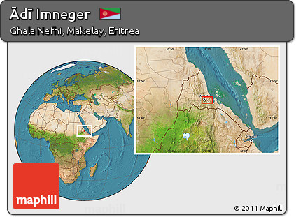 Satellite Location Map of Ādī Imneger