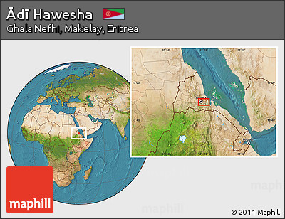 Satellite Location Map of Ādī Hawesha