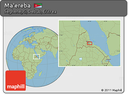 Savanna Style Location Map of Ma'ereba