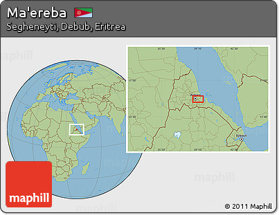 Savanna Style Location Map of Ma'ereba