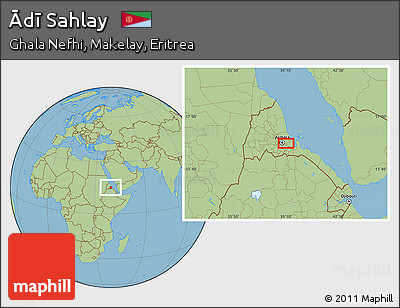 Savanna Style Location Map of Ādī Sahlay
