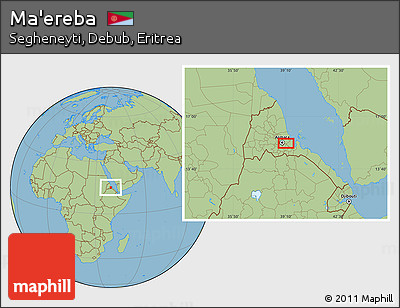 Savanna Style Location Map of Ma'ereba