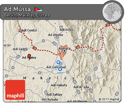 Shaded Relief Map of Ad Mussa