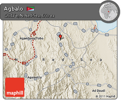 Shaded Relief Map of Agbalo