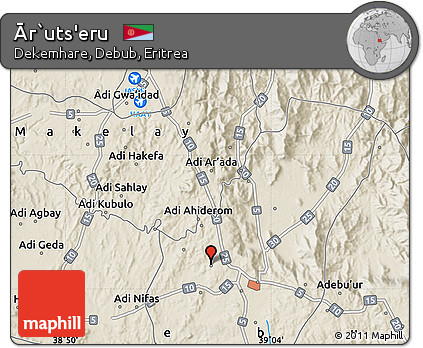 Shaded Relief Map of Ār`uts'eru