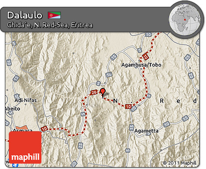 Shaded Relief Map of Dalaulo