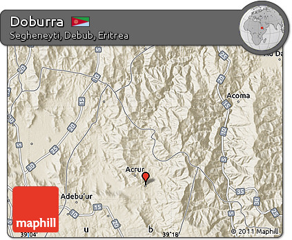 Shaded Relief Map of Doburra