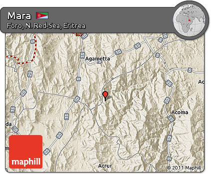 Shaded Relief Map of Mara