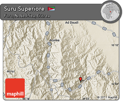 Shaded Relief Map of Suru Superiore