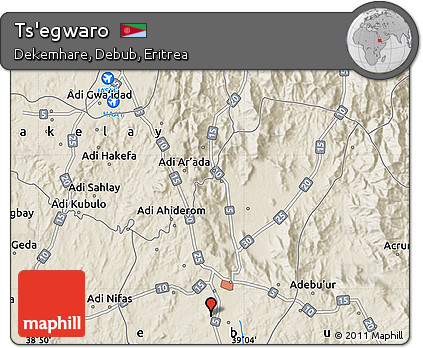 Shaded Relief Map of Ts'egwaro
