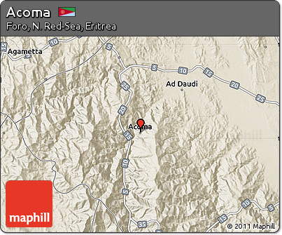 Shaded Relief Map of Acoma