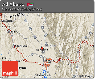 Shaded Relief Map of Ad Abeito