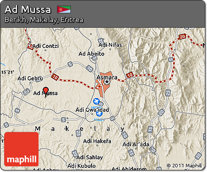 Shaded Relief Map of Ad Mussa