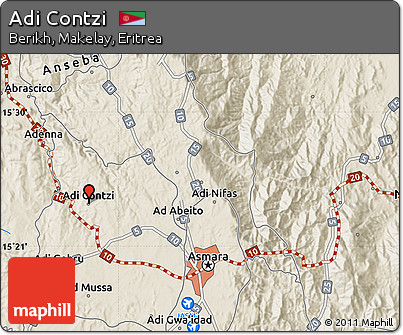 Shaded Relief Map of Adi Contzi