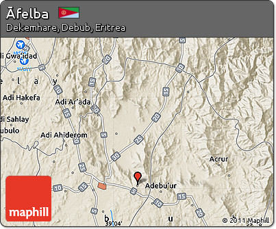 Shaded Relief Map of Āfelba