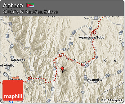 Shaded Relief Map of Anteca