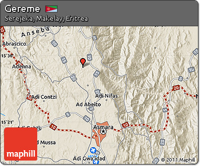 Shaded Relief Map of Gereme