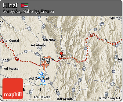 Shaded Relief Map of Hinzī