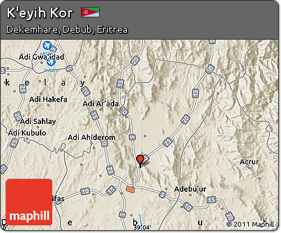 Shaded Relief Map of K'eyih Kor