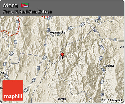 Shaded Relief Map of Mara