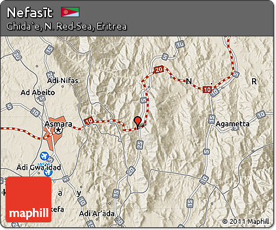 Shaded Relief Map of Nefasīt