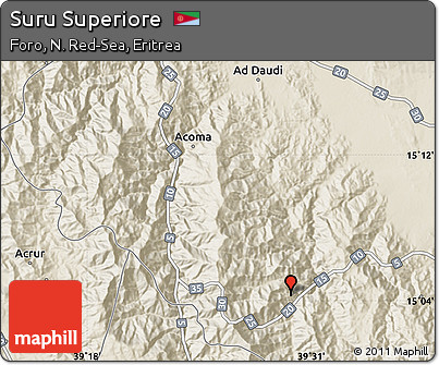 Shaded Relief Map of Suru Superiore