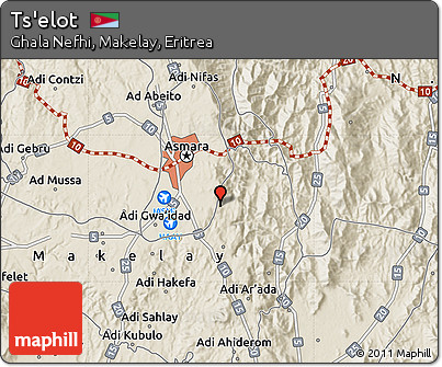Shaded Relief Map of Ts'elot