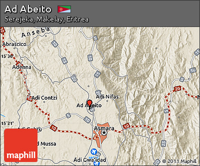 Shaded Relief Map of Ad Abeito