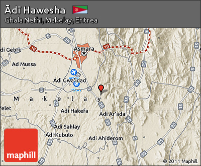 Shaded Relief Map of Ādī Hawesha