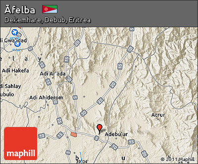 Shaded Relief Map of Āfelba