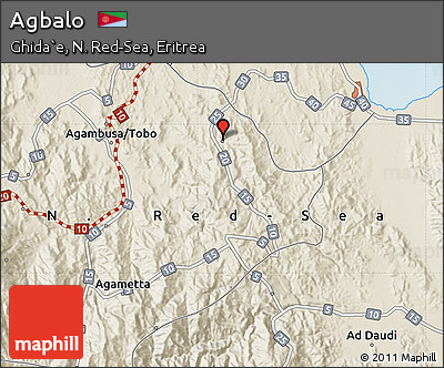 Shaded Relief Map of Agbalo