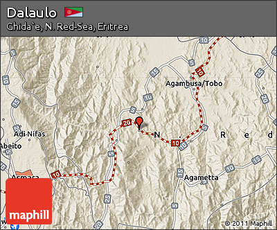 Shaded Relief Map of Dalaulo