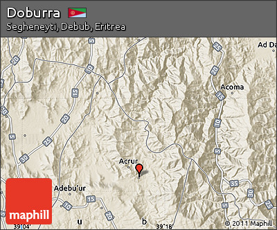 Shaded Relief Map of Doburra