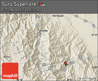Shaded Relief Map of Suru Superiore