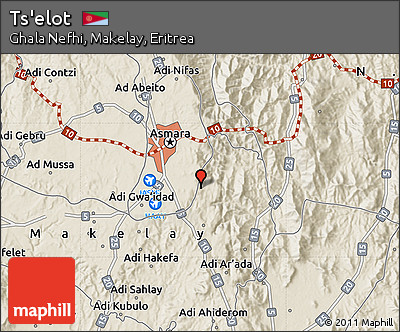 Shaded Relief Map of Ts'elot
