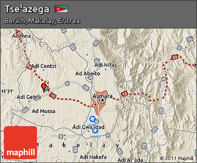 Shaded Relief Map of Tse'azega