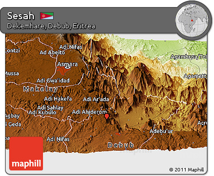 Physical Panoramic Map of Sesah