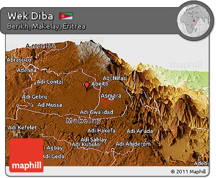 Physical Panoramic Map of Wek Diba