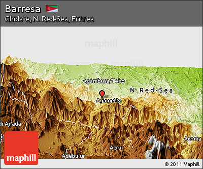 Physical Panoramic Map of Barresa