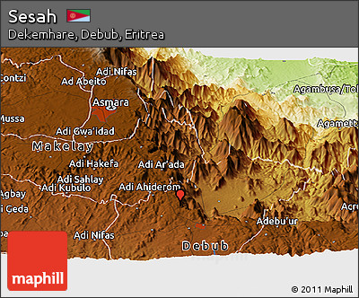 Physical Panoramic Map of Sesah