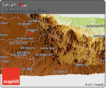 Physical Panoramic Map of Sesah