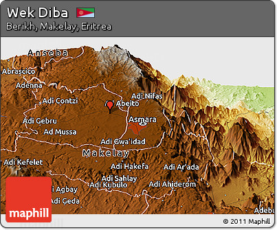 Physical Panoramic Map of Wek Diba