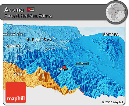 Political Panoramic Map of Acoma
