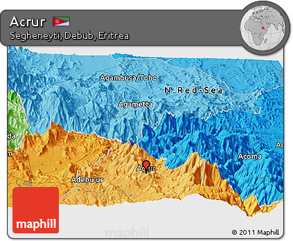 Political Panoramic Map of Acrur