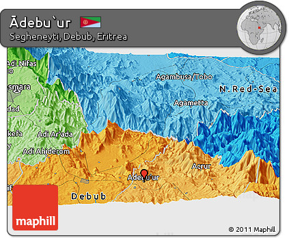 Political Panoramic Map of Ādebu`ur